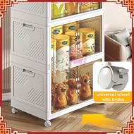 Large 65cm 2/3/4 Layers Foldable Stackable Storage Box Foldable Multipurpose Double Storage Cabinet