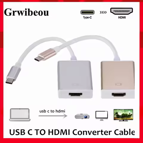 Grwibeou USB C TO HDMI Adapter Cable Usb 3.1 Thunderbolt 3 To HDMI Iphone Usb-c To HDMI Switch Cable