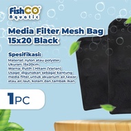 Mesh Bag Kantong Tas Media Filter Aquarium &amp; Kolam Ikan 15x20cm BLACK