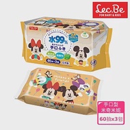日本LEC 迪士尼口手專用純水99%濕紙巾箱購-米奇米妮60抽X18包入