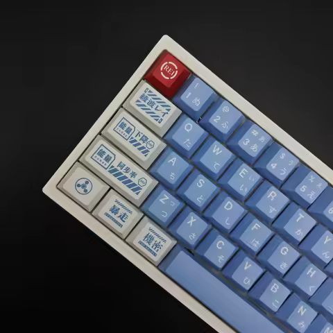 Aifei PBT Keycaps Rei Ayanami Lilith Dye Sublimation Cherry Height Japanese Blue Mechanical Keyboard