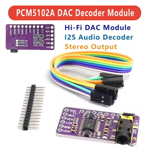PCM5102A I2S DAC Decoder Module GY-PCM5102 pHAT Format Stereo Audio Board for Raspberry Pi Hi-Fi Dig