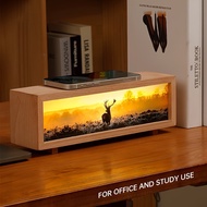 New Wooden Wireless Charging Light Painting Desktop Decoration Light Bedhead Atmosphere Decoration Small Night Light