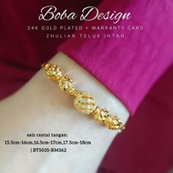 ZHULIAN Rantai Tangan 7 Bebola saduran emas 999/24k by Zhulian, Gold plated bracelet BT5035