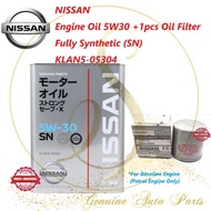 NISSAN Engine Oil Fully Synthetic Strong Save X 5W30 (SN) Made In Japan KLAN5-05304 With Oil Filter