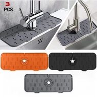 Others - Juzanl 3片廚房水槽硅膠墊，2合1吸水硅膠地墊，防濺保護，防滑設計，37公分硅膠水龍頭墊，水龍頭乾燥墊