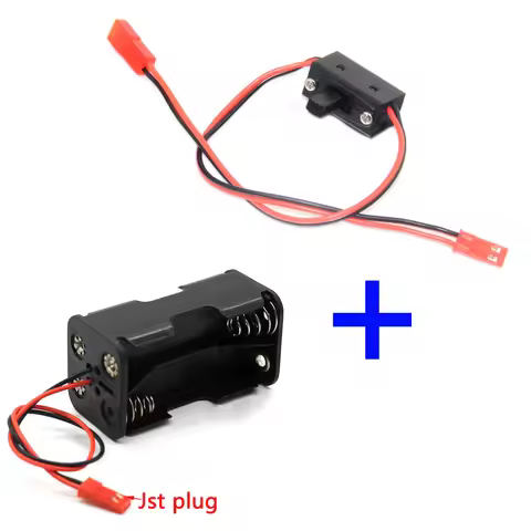 Receiver Battery Pack Case Box 4 x AA JR JST Connector(Battery Insert Compartment) for 1/8 1/10 1/16