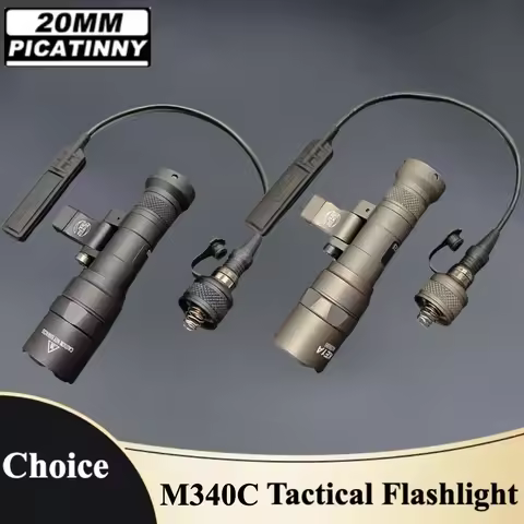 Tactical M300A/M340C LED Flashlight with Pressure Switct Airsoft Rifle Weapon Gun Light for G17 Outd