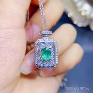 Natural Necklace Pendant5925Emerald Silver Wholesale for Women Live Streaming*Pendant7mm Europe and 