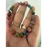 (A1115)(7,1-7,4mm)vip multi-colored watermelon Tourmali bracelet size 7,1-7,4mm