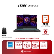 MSI NOTEBOOK CYBORG 15 A13VEK-875TH | 15.6" FHD | Intel Core i5-13420H | NVIDIA GeForce RTX 4050 | 1