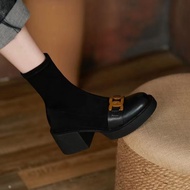 Thick-Soled Fleece Warm Martin Boots Women Thick-Heel Boots Ted Socks