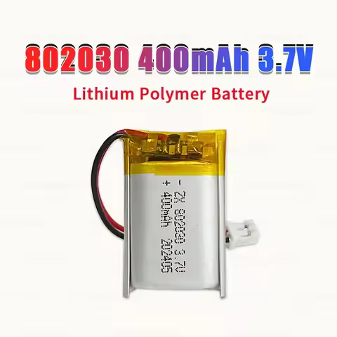3.7V 400mAh Battery 802030 Lipo Polymer Li-ion Batteries for LED Bluetooth Headset Keyboard Bracelet