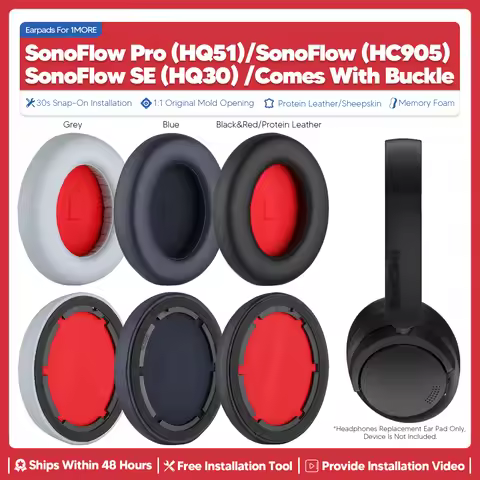 Replacement Ear Pads For 1MORE SonoFlow Pro SE HQ51 HC905 HQ30 Headphone Accessories Headset Ear Cus