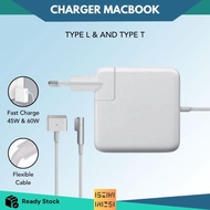 Laptop Charger for Macbook Air / Pro Retina 2009 - 2017 L Cable 45W 60W T Cable Premium Quality