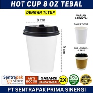 8 oz Hot Thick Paper Cup - With Lid - 8oz Coffee Paper Cup