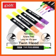 Gsoft Highlighter Fluorescent Twin Head Highlighter Pen