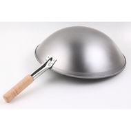 KAYU Lotus Deep Shape Caldron Wok/Kuali (13"~18")/Iron Wok Wood Handle/Iron Tomyam Wok/Wood Stalk Quality/Iron Steel Kwali