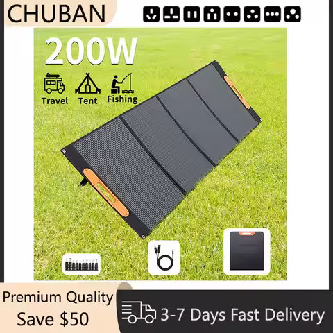 ETFE Solar Charger 200W Foldable Solar Panel Waterproof IP68 For Generator Outdoor Travel Camping 60