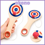 OKONO Tether Ball Paddle, Elastic Cord Target Pattern Elastic Skill Ball, Gifts Tethered Ball Hand E