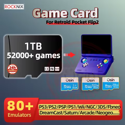 ROCKNIX TF Game Card For Retroid Pocket Flip2 plug&play Classic Retro Games Portable Handheld Consol