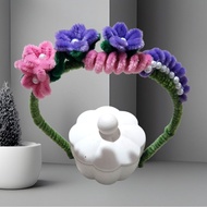 headband for kids, quality handmade Fuzzy wire headband, flower headband