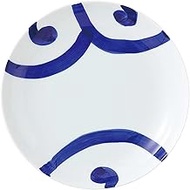 Hasami Ware 292996 Wazan 7-Inch Deep Plate, Platter, Approx. 8.7 inches (22 cm), Luri Thick Arabesqu