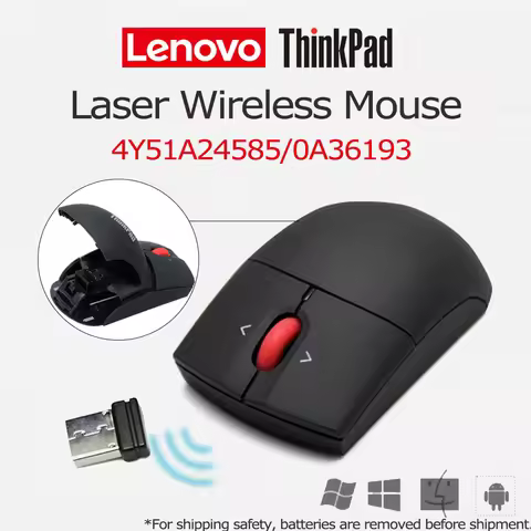 Lenovo ThinkPad Laser Wireless Mouse 4Y51A24585 0A36193 1000DPI Wireless Stability for PC Office Win