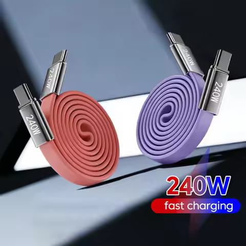 240W USB C to USB C Cable Fast Charging Silicon USB Type C to Type C Cable for Samsung iPhone 15 16 