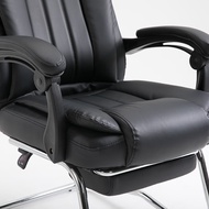 S-T💙Bolis Computer Chair Fabrics Office Chair Home Reclining Ergonomic Chair Executive ChairMD-901Five-Claw Black Leathe