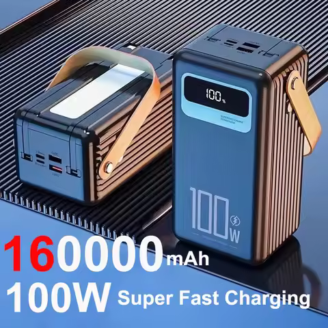 Power Bank 160000mAh 100W Super Fast Charging Portable Charger Powerbank for iPhone Samsung Huawei X