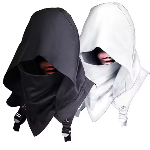 Cosplay Medieval Assassin Hat Cyberpunk Hooded Cloak Cape Cowl Adult Costumes Pagan Accessory Warrio