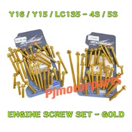 Y16 / Y15 / LC135 4S 5S V1-V8 / Y16ZR / Y15ZR ( 1 SET ) ENGINE SCREW GOLD / ENJIN CLUTCH MAGNET COVER EMAS SKREW KLAC