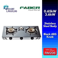 Faber 3.6kW Glass Top Gas Stove 3 Burners FC GLAZZO G3713