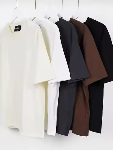 Summer T shirts for Women Men Brown Casual Female Korean Streetwear Tees Unisex Basic Solid Young Co