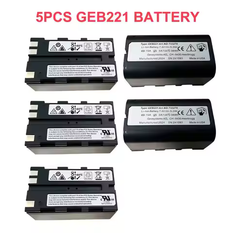 5PCS GEB221 Li-ion Battery For Leica TS02 TS06 TS09 TPS1200 ATX1200 Series Surveying Total Station 4