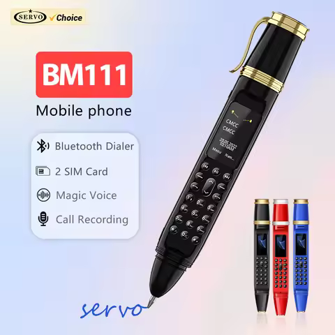 SERVO BM111 Pen Phone Portable Fan 3-in-1 Mobile Phone Dual SIM Bluetooth Dial Recorder Magic Voice