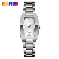 SKMEI Jam Tangan Wanita Dewasa Analog Kecil Mungil Mini Tali Rantai Rante Besi Stainless Steel Terba