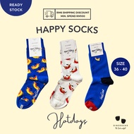 [READY STOCK] Happy Socks Hotdogs High-Crew Socks Streetwear Hipster Trendy Cute Unisex High Crew So