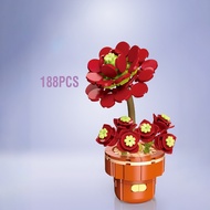 Bunga Blok Mainan Balok DIY Bangunan Buket Bunga Immortal Kotak Tampilan Untuk Dekorasi Building Blo