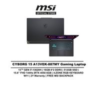 MSI Laptop Cyborg 15 AI A13VEK-887MY (i7-13620H/16GB/512GB SSD/15.6" FHD 144HZ /6GB RTX 4050/RGB KEY