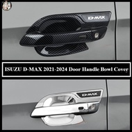IP ISUZU DMAX D-MAX 2021-2024 Carbon Fiber Pattern Car Door Handle Bowl Cover Exterior Accessories