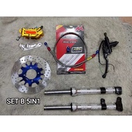 5 in 1 yamaha EGO EGO-S EGOS front fork set fork cnc lay depan disc pump pump 220mm piring disc mori