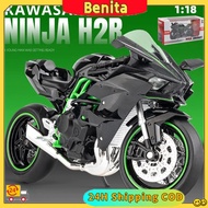 1:18 KAWASAKI NINJA H2 R Motorcycle Maisto Diecast Alloy Model Toy Black Ninja H2R Motorbike Detacha