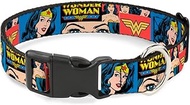 Buckle-Down BAC-WWW014-NL Blue Wonder Woman Breakaway Cat Collar, 1/2" Wide-Fits 9-15" Neck-Large