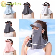 CURTES UV Protection Face Mask, Hanging Ear Breathable Sunscreen Cooling Ice Silk Face Mask, Face Shield Adjustable Neck Sunscreen Ice Silk Ice Silk Veil Sunproof Mask Exercise