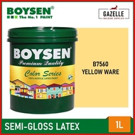▦ Boysen Color Series Permacoat Latex Paint for Cement Concrete Flat Semi Gloss White - 1 Liter