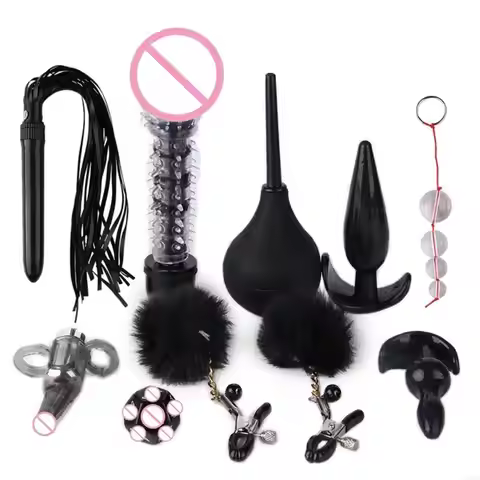 Q0KC BDSM Adult Games Tools Kits Butt Plug Massage Vibrator for Beginners
