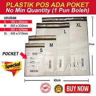 (1pcs) Flyer Courier Bag Parcel Bag With Pocket saiz A5 / A4/A3 / A2 PLASTIK POS ADA POKET / 快递袋