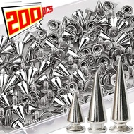 Dizoey หมุดหมวกคู่เงิน10ชิ้น,กระดุมทรงกรวยกลมแบบพังค์แบบทำมือสำหรับรองเท้ากระเป๋าเสื้อผ้าเสื้อผ้าเคร